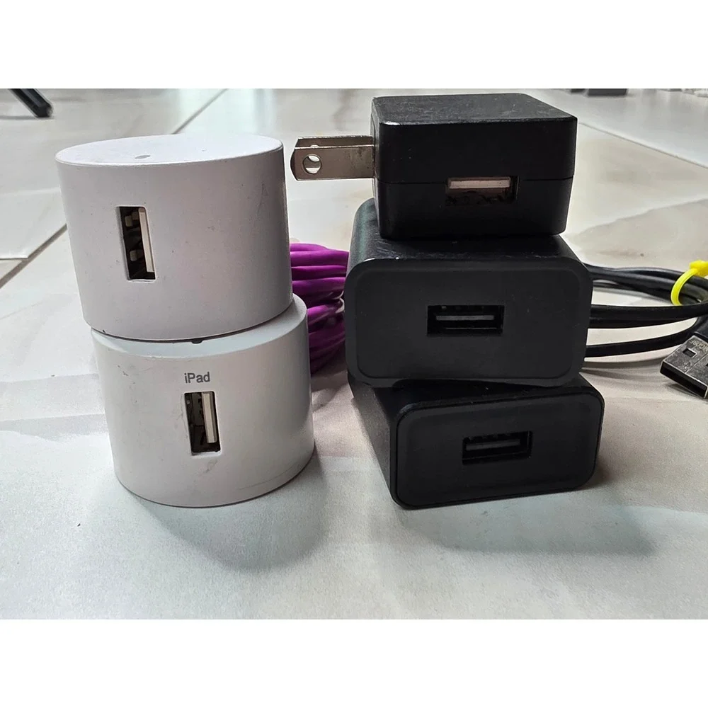 Onn USB Wall Charger Block Bundle with USB-C and Micro-USB Cables 7pc Lot W4